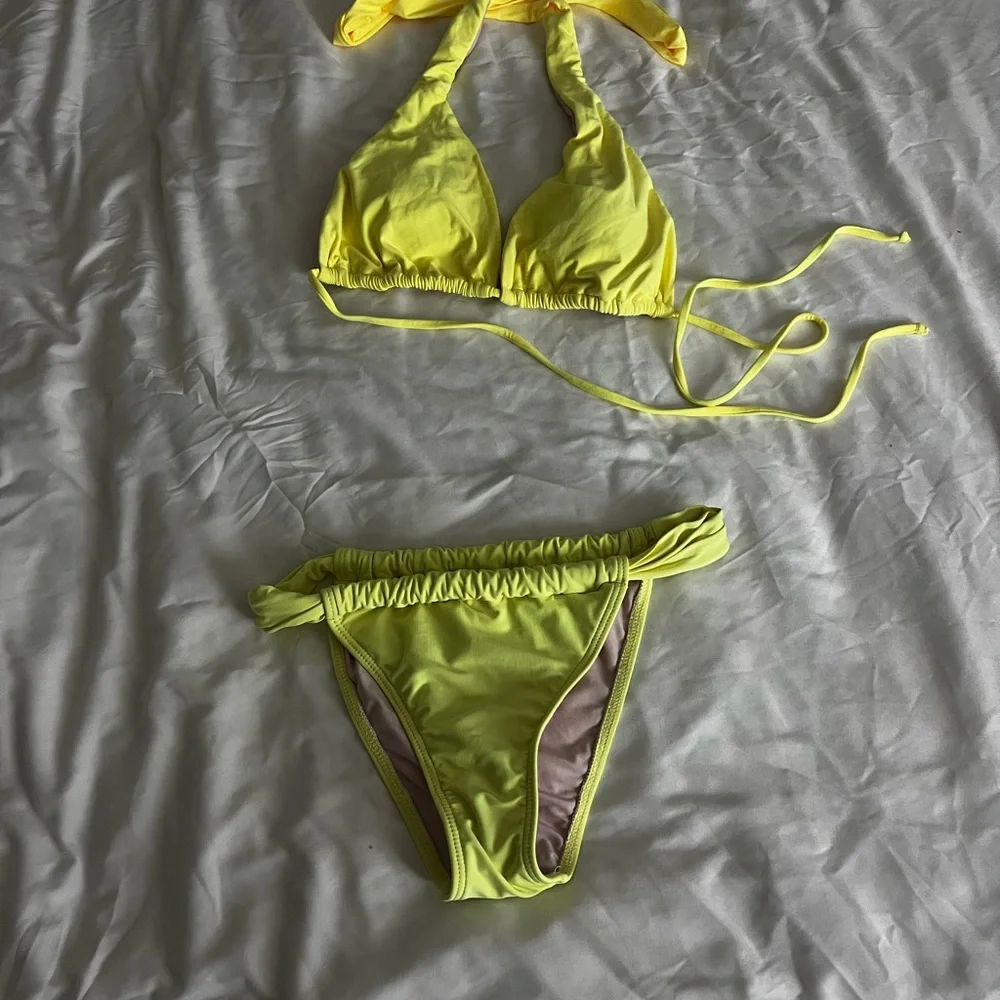 WORN ONCE Salero Swim Yellow Curtain Cheeky Bikini Bottom from Pacsun - Picture 3 of 8